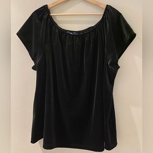 Gap Black Velvet Off-shoulder Top XXL